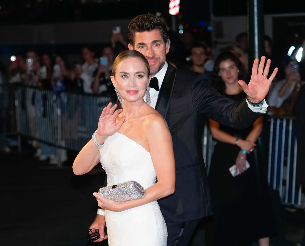 Emily Blunt and John Krasinski arrive to the Albie Awards in New York City.